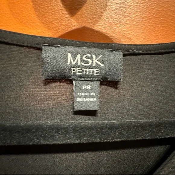 MSK Black and Gold Dress Flare Bell Sleeve Petite Small - Picture 5 of 5